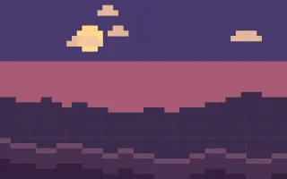 Pixel Sunset II — dark purple and pink pixel background, variation II