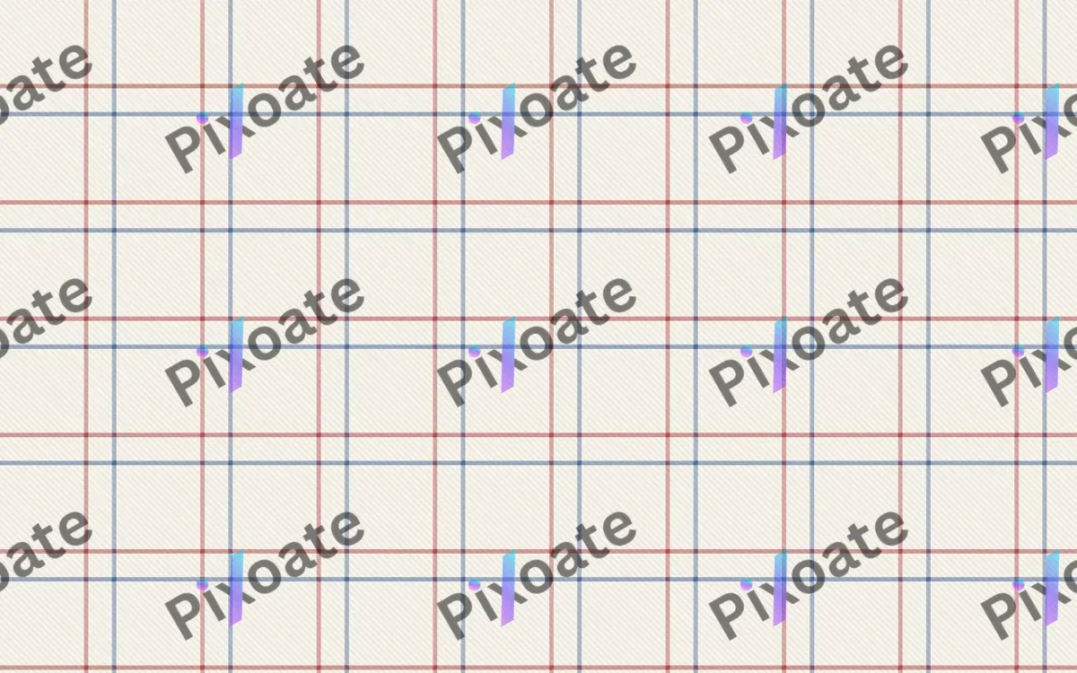 Cream Tattersall — light white, red and blue plaid background