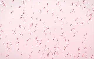 Cherry Soda Notes Dense III — light red and white playful background, variation III