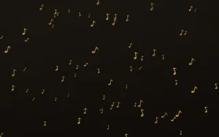 Golden Noir Notes III — dark gold, yellow and black playful background, variation III