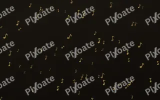 Golden Noir Notes III — dark gold, yellow and black playful background, variation III