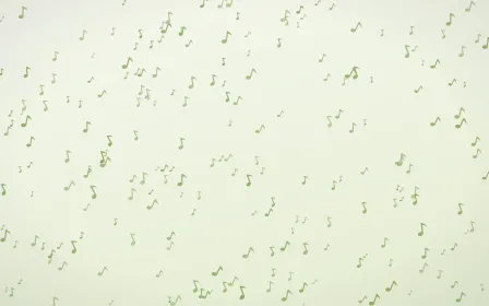 Matcha Latte Notes Dense — light green and white playful background