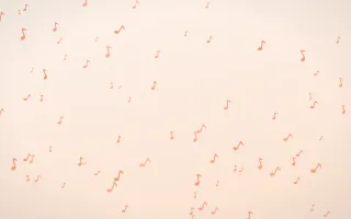 Peach Fuzz Notes III — light orange and white playful background, variation III