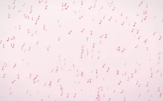Rosewater Notes Dense — light pink and white playful background