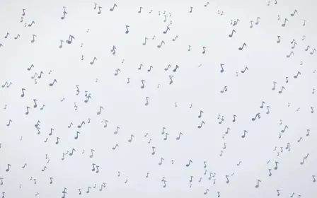Slate Mist Notes Dense — light blue and white playful background
