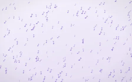 Wisteria Notes Dense — light purple and white playful background