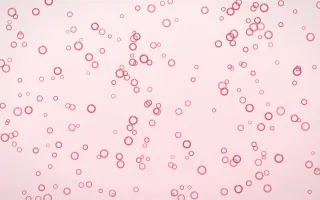 Cherry Soda Rings Dense II — light red and white playful background, variation II