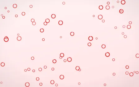 Crimson Rings — light red and white playful background