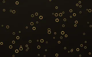 Golden Noir Rings II — dark gold, yellow and black playful background, variation II