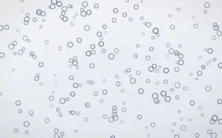 Slate Mist Rings Dense II — light blue and white playful background, variation II
