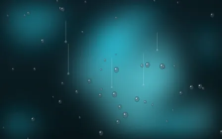 Cyan Drizzle — dark black and teal rain background