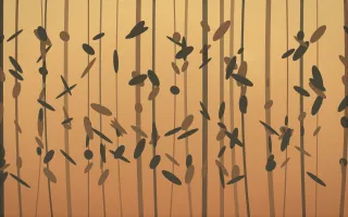 Autumn Glow Rainforest IV — colourful orange, brown and grey rainforest background, variation IV