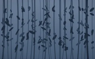 Blue Hour Rainforest IX — dark blue rainforest background, variation IX