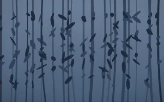 Blue Hour Rainforest V — dark blue rainforest background, variation V
