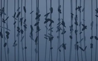 Blue Hour Rainforest VI — dark blue rainforest background, variation VI