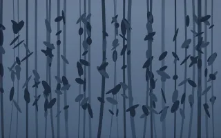 Blue Hour Rainforest X — dark blue rainforest background, variation X