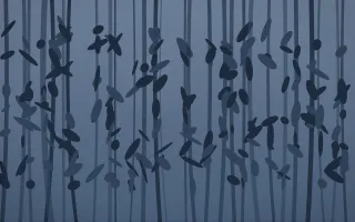 Blue Hour Rainforest XI — dark blue rainforest background, variation XI