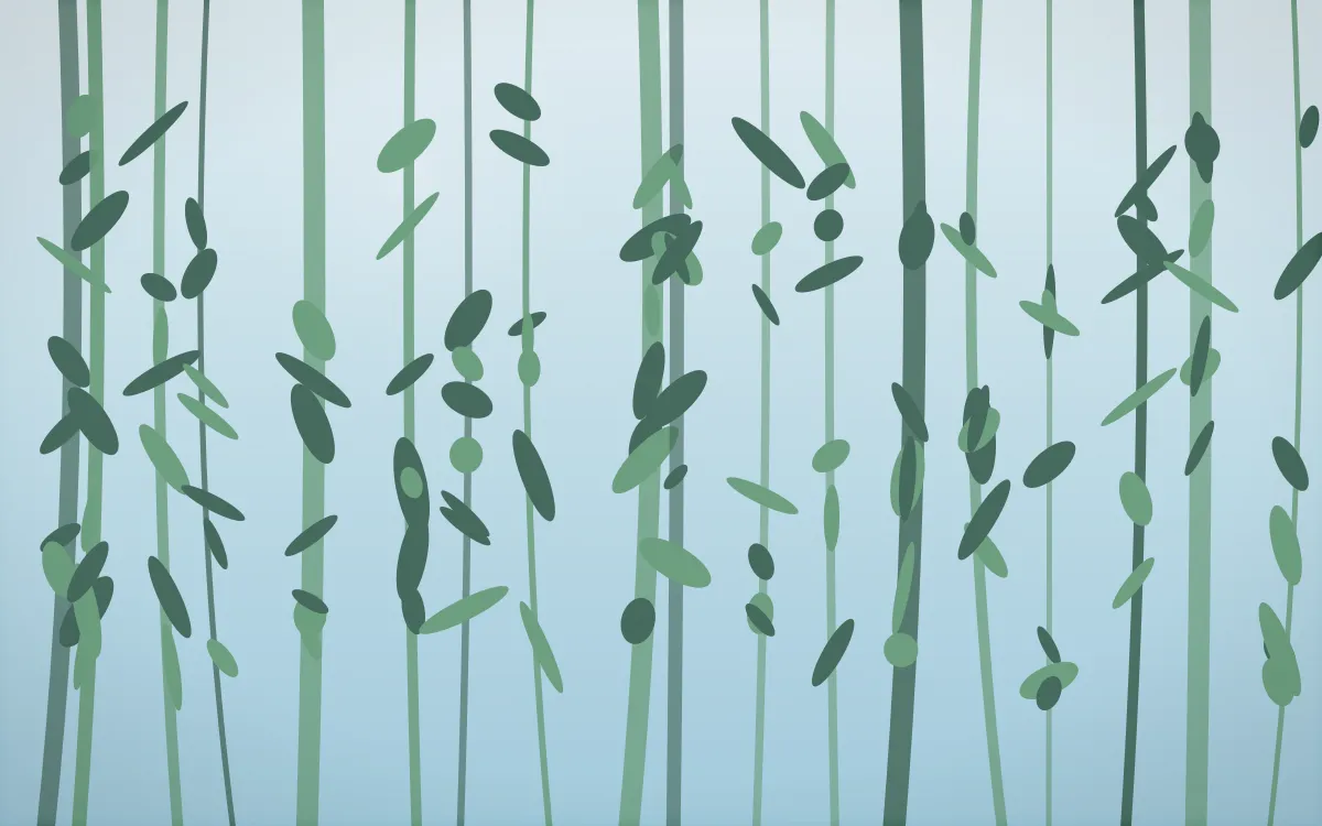 Clear Day Rainforest — light blue and green rainforest background