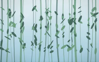 Clear Day Rainforest IV — light blue and green rainforest background, variation IV
