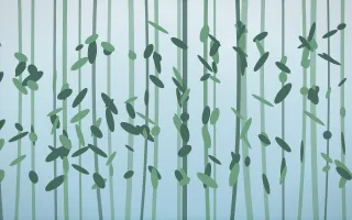 Clear Day Rainforest VI — light blue and green rainforest background, variation VI