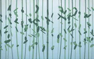 Clear Day Rainforest VII — light blue and green rainforest background, variation VII