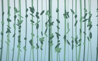 Clear Day Rainforest VIII — light blue and green rainforest background, variation VIII