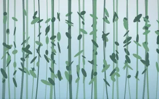 Clear Day Rainforest X — light blue and green rainforest background, variation X
