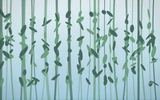 Clear Day Rainforest XI — light blue and green rainforest background, variation XI