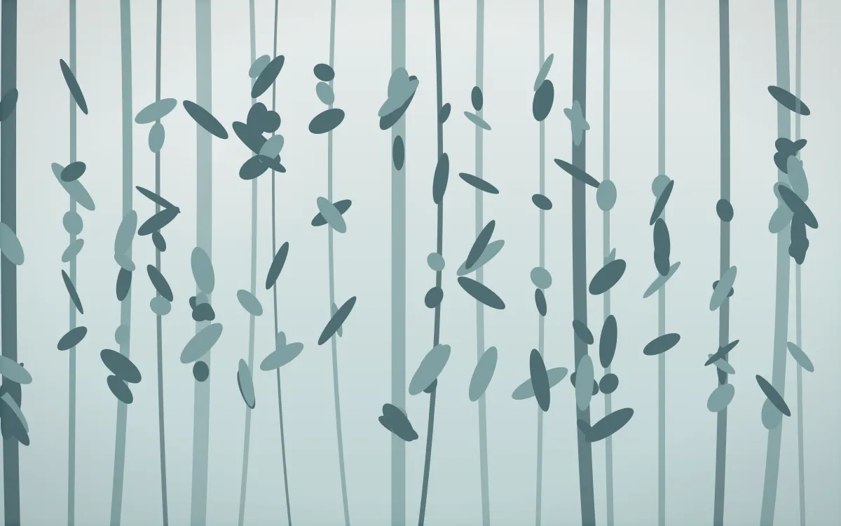 Coastal Mist Rainforest — light white and teal rainforest background