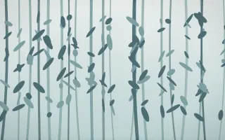 Coastal Mist Rainforest III — light white and teal rainforest background, variation III