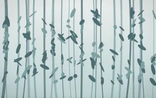 Coastal Mist Rainforest VI — light white and teal rainforest background, variation VI