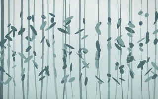 Coastal Mist Rainforest VII — light white and teal rainforest background, variation VII