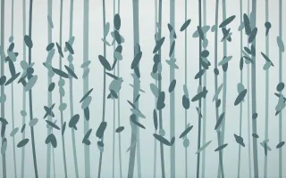Coastal Mist Rainforest X — light white and teal rainforest background, variation X