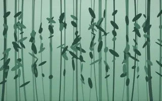 Emerald Mist Rainforest IX — dark green rainforest background, variation IX