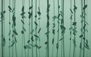 Emerald Mist Rainforest VI — dark green rainforest background, variation VI