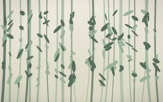 First Light Rainforest V — light beige and green rainforest background, variation V
