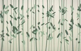 First Light Rainforest X — light beige and green rainforest background, variation X