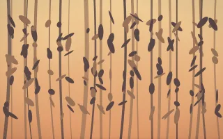 Golden Hour Rainforest VI — colourful orange and pink rainforest background, variation VI