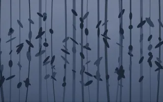 Moonlight Rainforest II — dark blue rainforest background, variation II