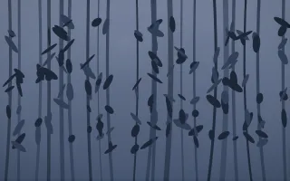 Moonlight Rainforest IV — dark blue rainforest background, variation IV