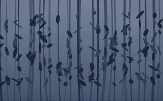 Moonlight Rainforest IX — dark blue rainforest background, variation IX