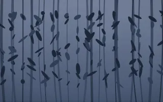 Moonlight Rainforest V — dark blue rainforest background, variation V