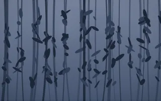 Moonlight Rainforest VII — dark blue rainforest background, variation VII