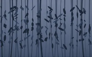 Moonlight Rainforest X — dark blue rainforest background, variation X