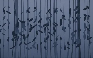 Moonlight Rainforest XI — dark blue rainforest background, variation XI
