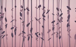 Rose Dusk Rainforest V — colourful red, pink and purple rainforest background, variation V