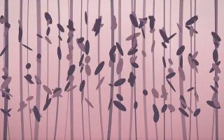 Rose Dusk Rainforest VIII — colourful red, pink and purple rainforest background, variation VIII
