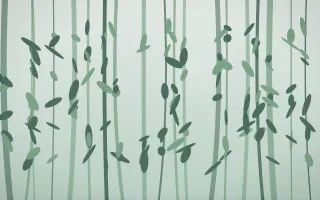 Spring Rain Rainforest II — light white and green rainforest background, variation II