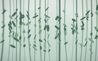 Spring Rain Rainforest III — light white and green rainforest background, variation III