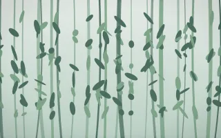 Spring Rain Rainforest V — light white and green rainforest background, variation V